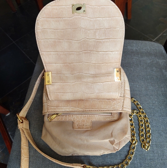 Bebe NWT Michelle Croc Embossed Style Saddle Bag - Picture 4 of 10